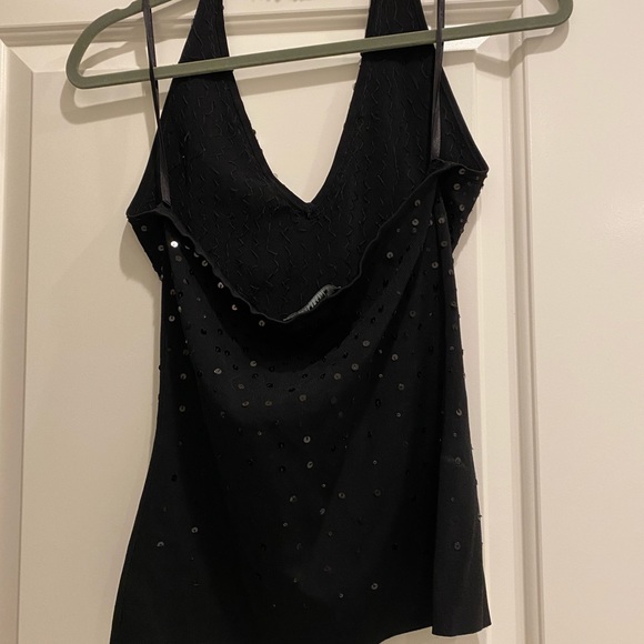 Black halter top with pearls and sequins - Picture 3 of 4